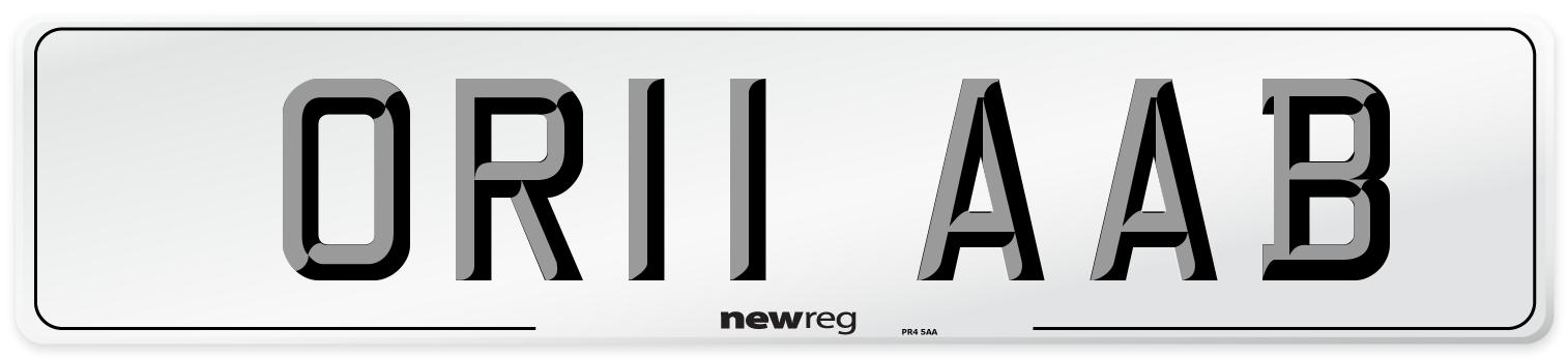 OR11 AAB Number Plate from New Reg